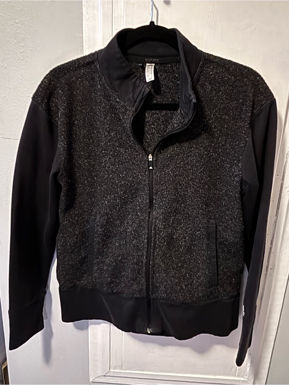 adidas Men’s Black Full-Zip Knit Panel Jacket